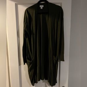 Forest green long cardigan